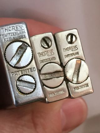 Group Of 7 Vintage THORENS Pocket Lighters Vedette,  Lucky,  Oriflam, 7