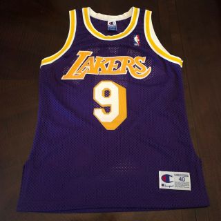 Vintage Nba Champion Los Angeles Lakers Nick Van Exel Jersey 90s Authentic 40 J1
