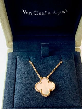 Van Cleef & Arpels Yellow Gold With White Mother Pearl Vintage Alhambra Necklace