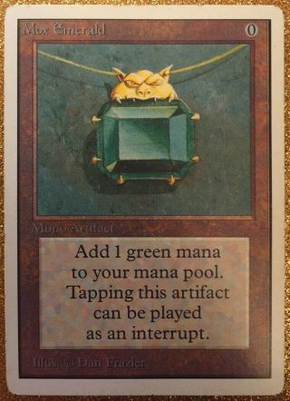 Mtg Unlimited Mox Emerald Power 9 Magic The Gathering Played