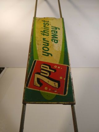Vintage 7 UP Metal Door Push Plate Sign 2 sided AUTHENTIC 2