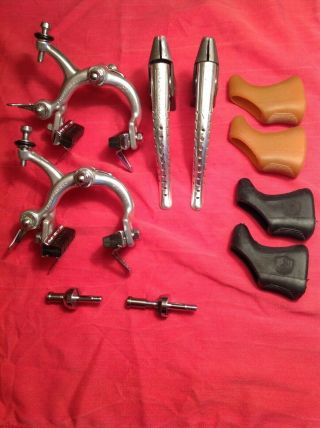 Vintage Campagnolo 70 Brake Set Record Levers Nos:pads Hoods Long Bolts Or