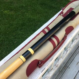 Vintage Meucci Pool Cue Stick Black Blue 58” 18oz Two Piece With Padded Case 6