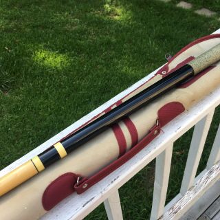 Vintage Meucci Pool Cue Stick Black Blue 58” 18oz Two Piece With Padded Case 7