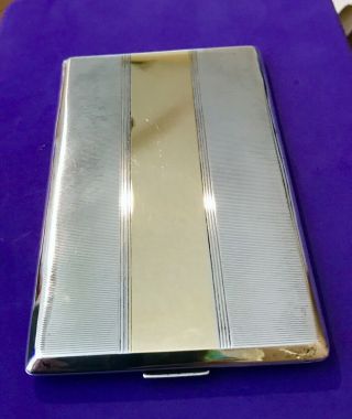 Vintage Blackinton sterling Silver/ 14K Gold /Gilded Interior Cigarette Case 7