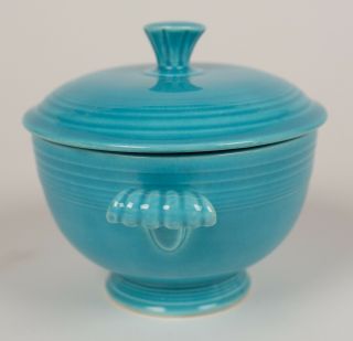 TURQUOISE COVERED ONION SOUP - VINTAGE FIESTA - ULTRA SCARCE 2