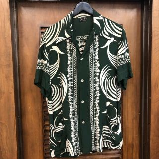 Vintage 1940’s Atomic Pattern Rayon Rockabilly Hawaiian Shirt - S