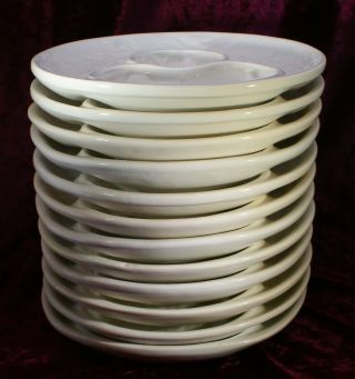 Shrimp (or Oyster) Cocktail Plates - White Ceramic Porcelain - Set Of 12