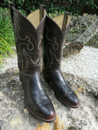 Exotic Vintage Tony Lama Armadillo Cowboy Boots Mens 10 1/2 E