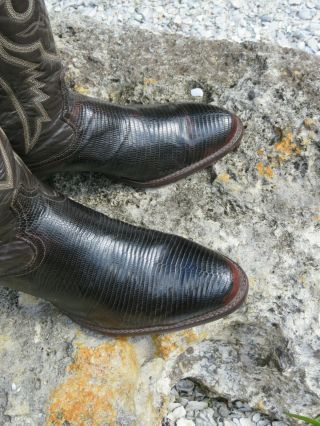 Exotic Vintage Tony Lama Armadillo Cowboy Boots Mens 10 1/2 E 4