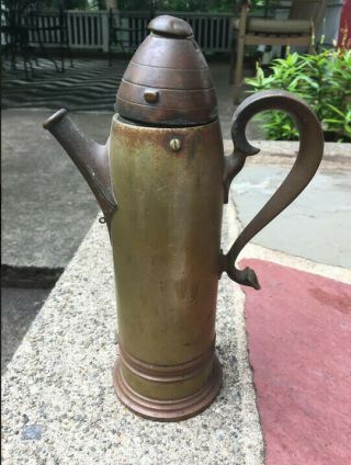 Artillery Shell Cocktail Shaker Decanter Gorham Silver,  Pitcher Vintage Antique