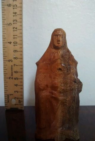 Hand Carved Wooden Virgen Providenia Figure 6 " Tall