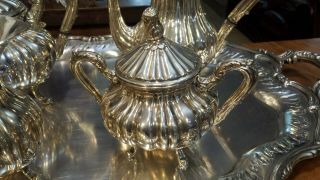 2560g ELEGANT STERLING SILVER FRENCH COLONIAL STYLE COFFEE TEA SET 5 ITEMS 4