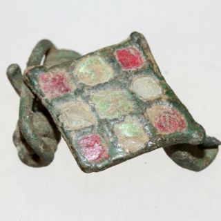 Very Rare Roman Bronze And Enamel Fibula Brooch Circa 200 - 300 Ad - Restore