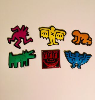 Keith Haring 1985 All 6 Magnets Vintage Pop Shop 3d Puffy Color