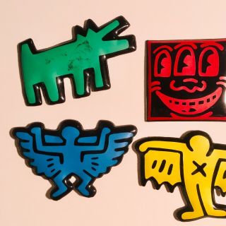 KEITH HARING 1985 All 6 MAGNETS vintage Pop Shop 3D Puffy COLOR 2