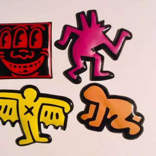KEITH HARING 1985 All 6 MAGNETS vintage Pop Shop 3D Puffy COLOR 3