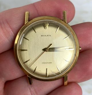 Vintage Rolex Precision Wristwatch 18kt Yellow Gold For Repair Nr Ref.  9971j