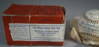 RARE 1930 ' S BRANCH RICKEY RED BLUE STITCH BASEBALL CARDINALS DODGERS 3