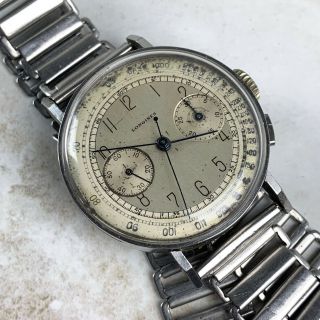 Vintage Longines 13zn Chronograph Wristwatch 35mm Art - Deco Numerals NR 3