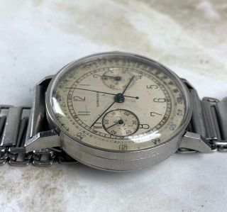 Vintage Longines 13zn Chronograph Wristwatch 35mm Art - Deco Numerals NR 7