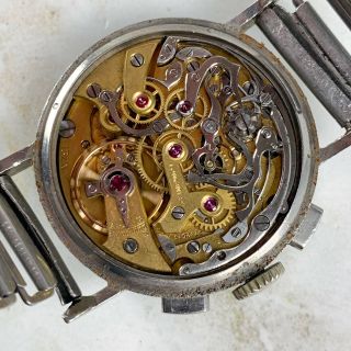 Vintage Longines 13zn Chronograph Wristwatch 35mm Art - Deco Numerals NR 9