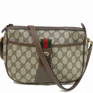 Authentic Vintage Gucci Shoulder Bag Gg Browns Pvc 322788