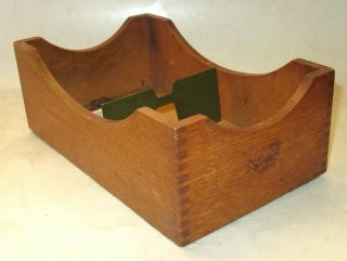 Vintage Weis Open Wooden Box For 3x5 Cards W/follower Block & Dovetailed Corners