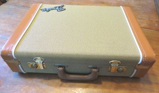 Rare Vintage Fender Deluxe Real Tolex Tweed Guitar Case Style Briefcase