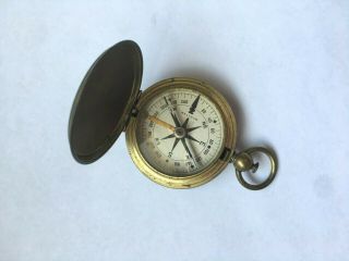 WWII U.  S.  Military Waltham Brass Compass U.  S.  Army Engineering 2