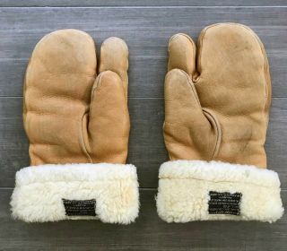 Ww2 Usaf Us Army Air Force Type A - 9 - A B - 17 Bomber Leather Gloves Mittens