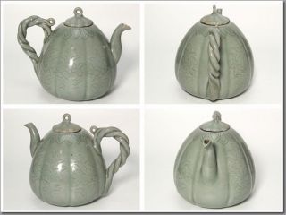 CCVP26 Korean Goryeo dynasty Antique Celadon tea pot FINE 2