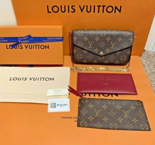 ❤️new Louis Vuitton Pochette Felicie Monogram W 2 Inserts 2019 Full Set Rare