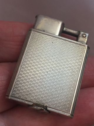 Vintage STERLING SILVER EVEREST Lift Arm Pocket Lighter Design Smaller Size 2
