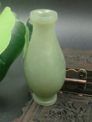 Chinese Antique Celadon Nephrite Hetian - Jade Aquarius Statue/snuff bottle4 2