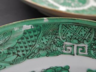 Six Antique Chinese Export Green Fitzhugh Bowls Ex DM & P Manheim NYC Circa 1820 11