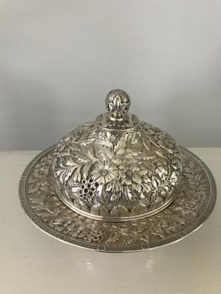 Tiffany Sterling Silver 19th Century Repousse Covered Butter Dish 5