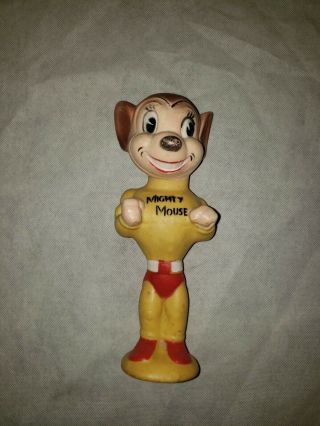 Vintage Mighty Mouse Rubber Squeeze Toy 1950 Vhtf