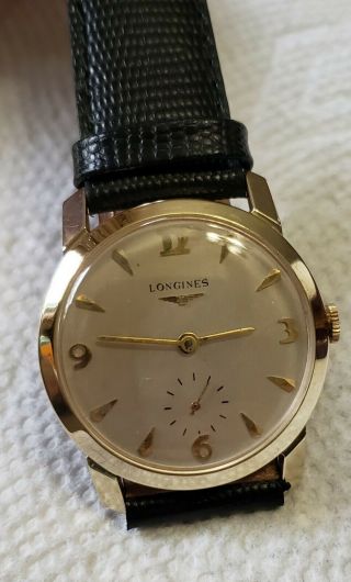Fantastic Mens Vintage 14k Solid Gold Longines Wristwatch 2