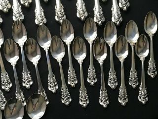 93pcs Wallace Grand Baroque Sterling Silver Flatware Svc 12,  5067 grms Not Scrap 10