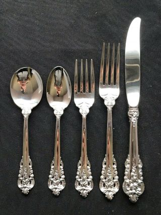 93pcs Wallace Grand Baroque Sterling Silver Flatware Svc 12,  5067 grms Not Scrap 3