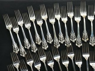 93pcs Wallace Grand Baroque Sterling Silver Flatware Svc 12,  5067 grms Not Scrap 5