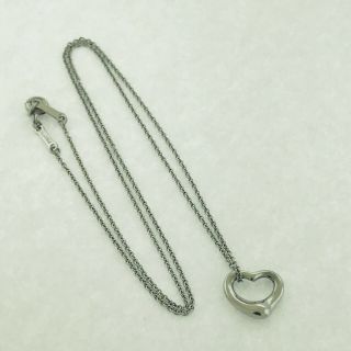Authentic Tiffany & Co.  Elsa Peretti Platinum Heart Pendant & Chain 16 " Long