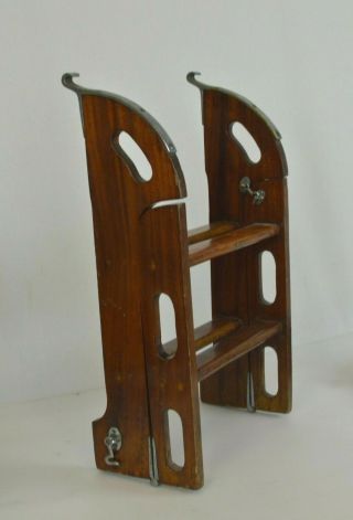 Vintage Mahogany Folding Boarding Boat Ladder Chris Craft 4