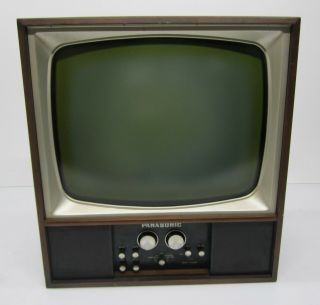 Vtg 1970s Panasonic Av - 2200s Wood Console Tube Television Tv Monitor Commercial