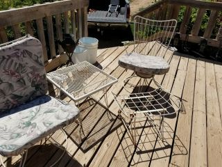 Vintage Homecrest White Wrought Iron Patio Couch & love seat,  chairs 14 Piece 4