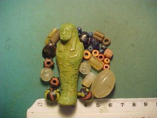 30,  Ancient Beads Circa 1000 Bc - 1700 Ad,  An Egyptian Faience Ushabti