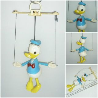 Vintage 1970 Walt Disney Donald Duck Peppy Puppet Miniature Marionette