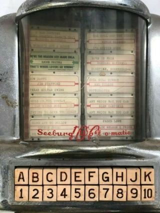 Vintage Unrestored Seeburg 100 Wall O Matic MUSIC JUKE BOX with key 3