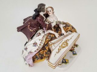 Antique 19th Century German Ludwigsburg Porcelain Dresden Lovers Figurine Group 4